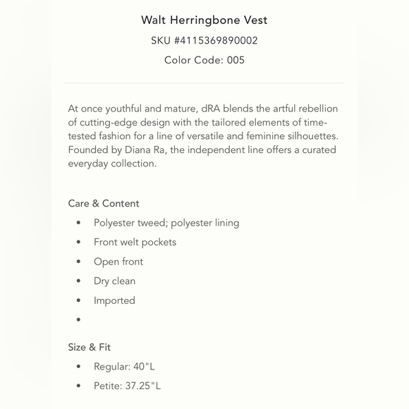 Anthropologie Walt Herringbone Vest. dRA. MP - Picture 6 of 9